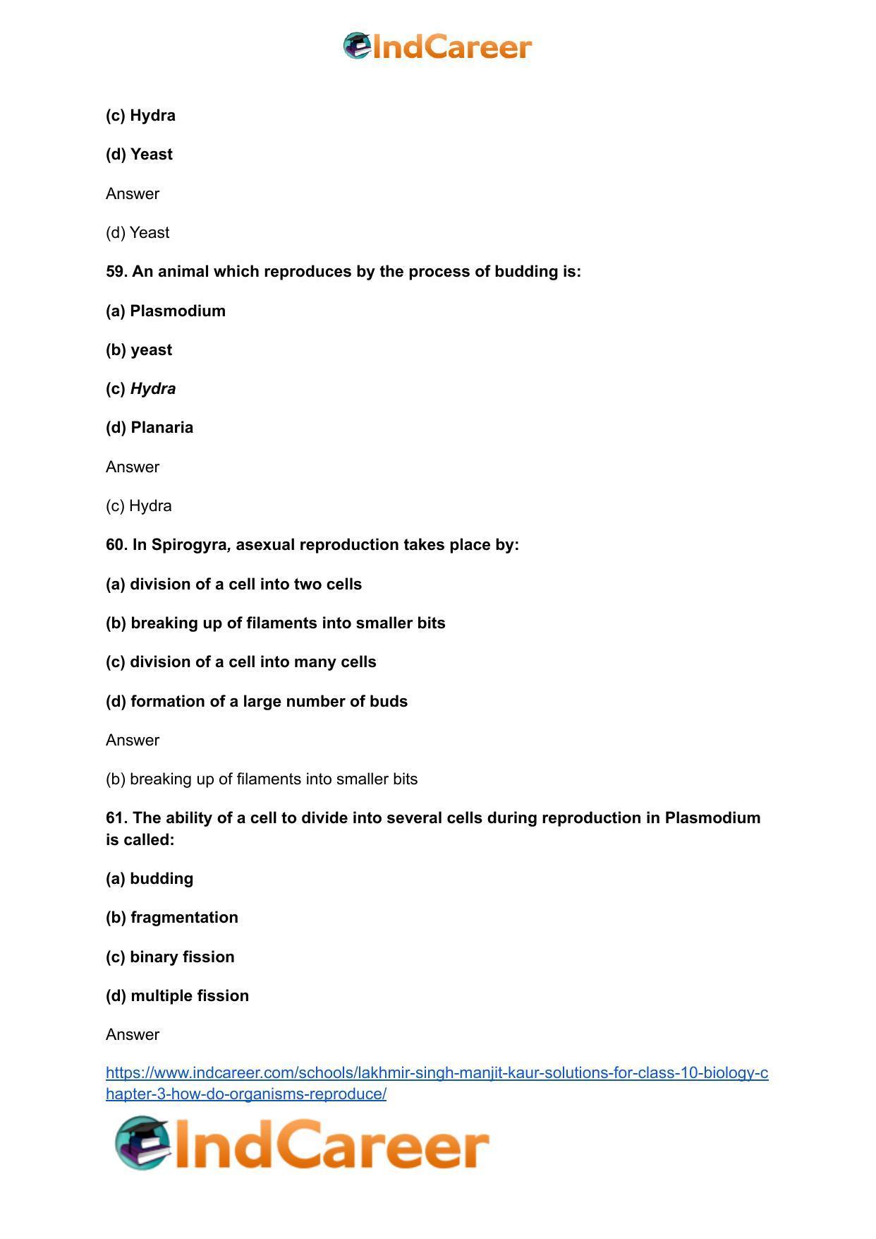 Lakhmir Singh Manjit Kaur  Solutions for Class 10 Biology: Chapter 3- How Do Organisms Reproduce - Page 25