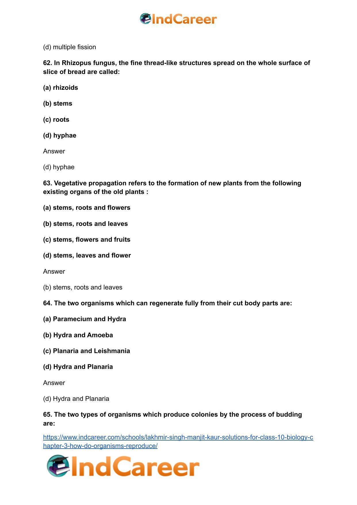 Lakhmir Singh Manjit Kaur  Solutions for Class 10 Biology: Chapter 3- How Do Organisms Reproduce - Page 26