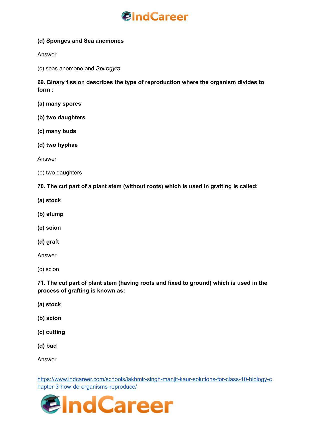 Lakhmir Singh Manjit Kaur  Solutions for Class 10 Biology: Chapter 3- How Do Organisms Reproduce - Page 28