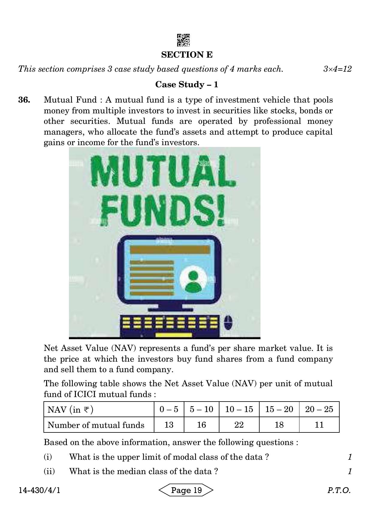CBSE Class 10 430-4-1 Mathematics Basic 2024 Question Paper - Page 19