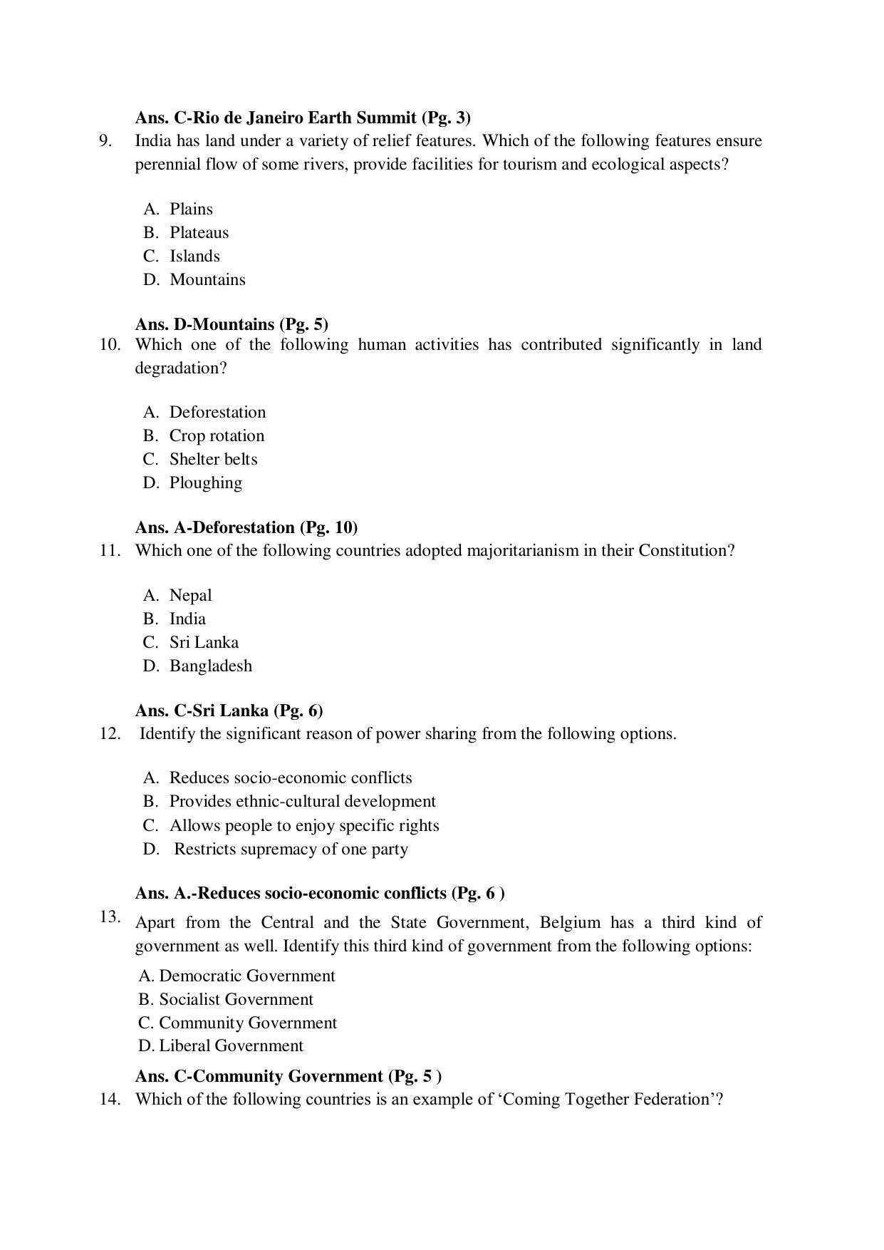 CBSE Class 10 Social Science Marking Scheme and Solutions 2021-22 - Page 3