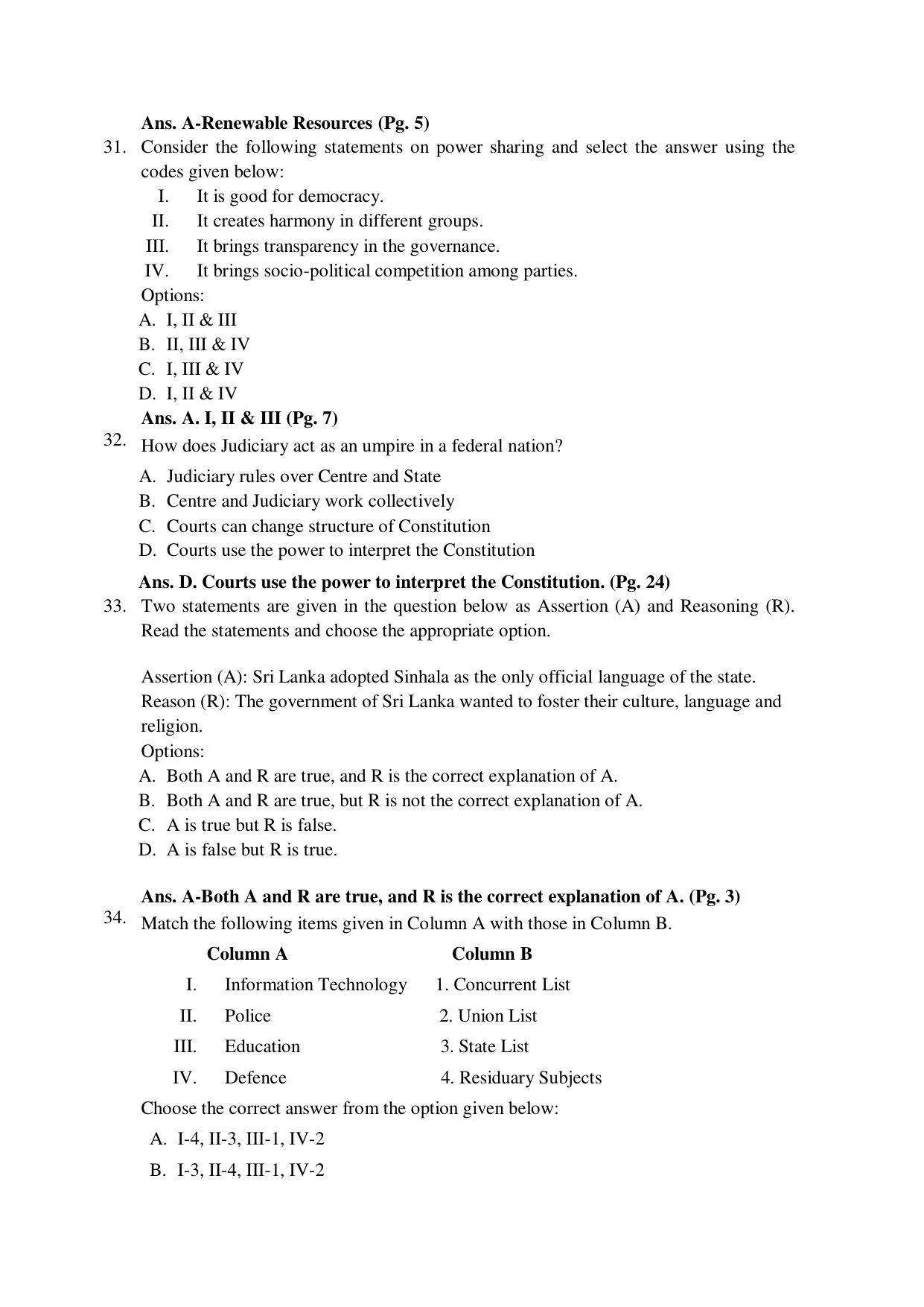 CBSE Class 10 Social Science Marking Scheme and Solutions 2021-22 - Page 8
