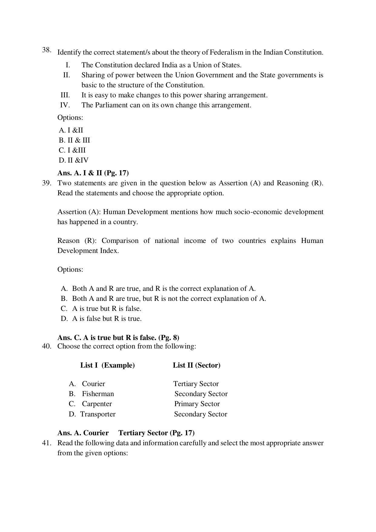 CBSE Class 10 Social Science Marking Scheme and Solutions 2021-22 - Page 10