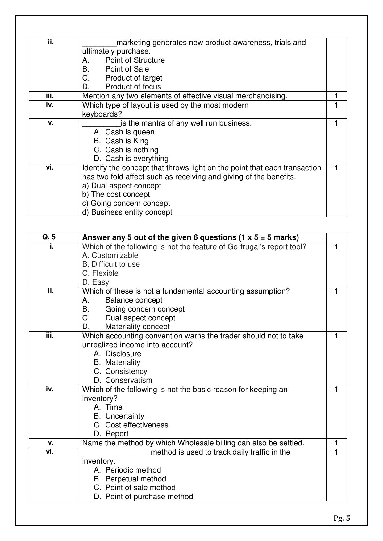 CBSE Class 12 (Skill Education) Retail 2024 Sample Paper - Page 5