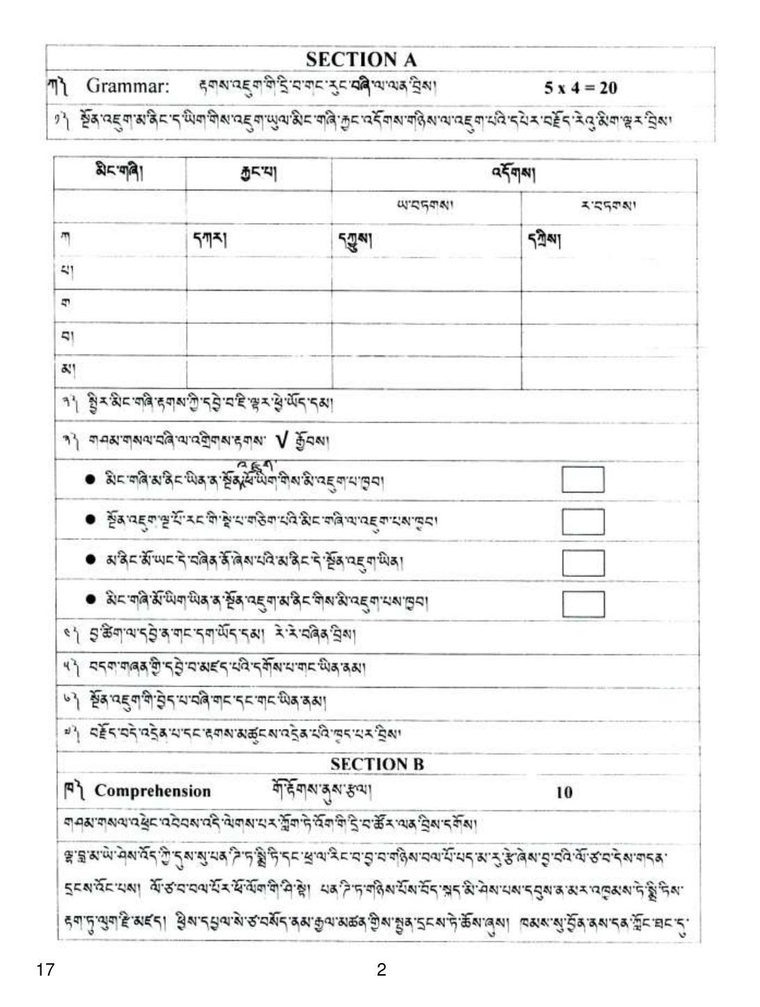 CBSE Class 12 17 Tibetan 2019 Question Paper - Page 2