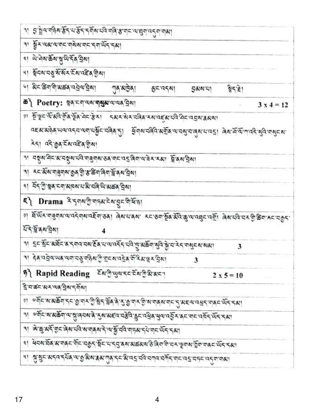 CBSE Class 12 17 Tibetan 2019 Question Paper - Page 4