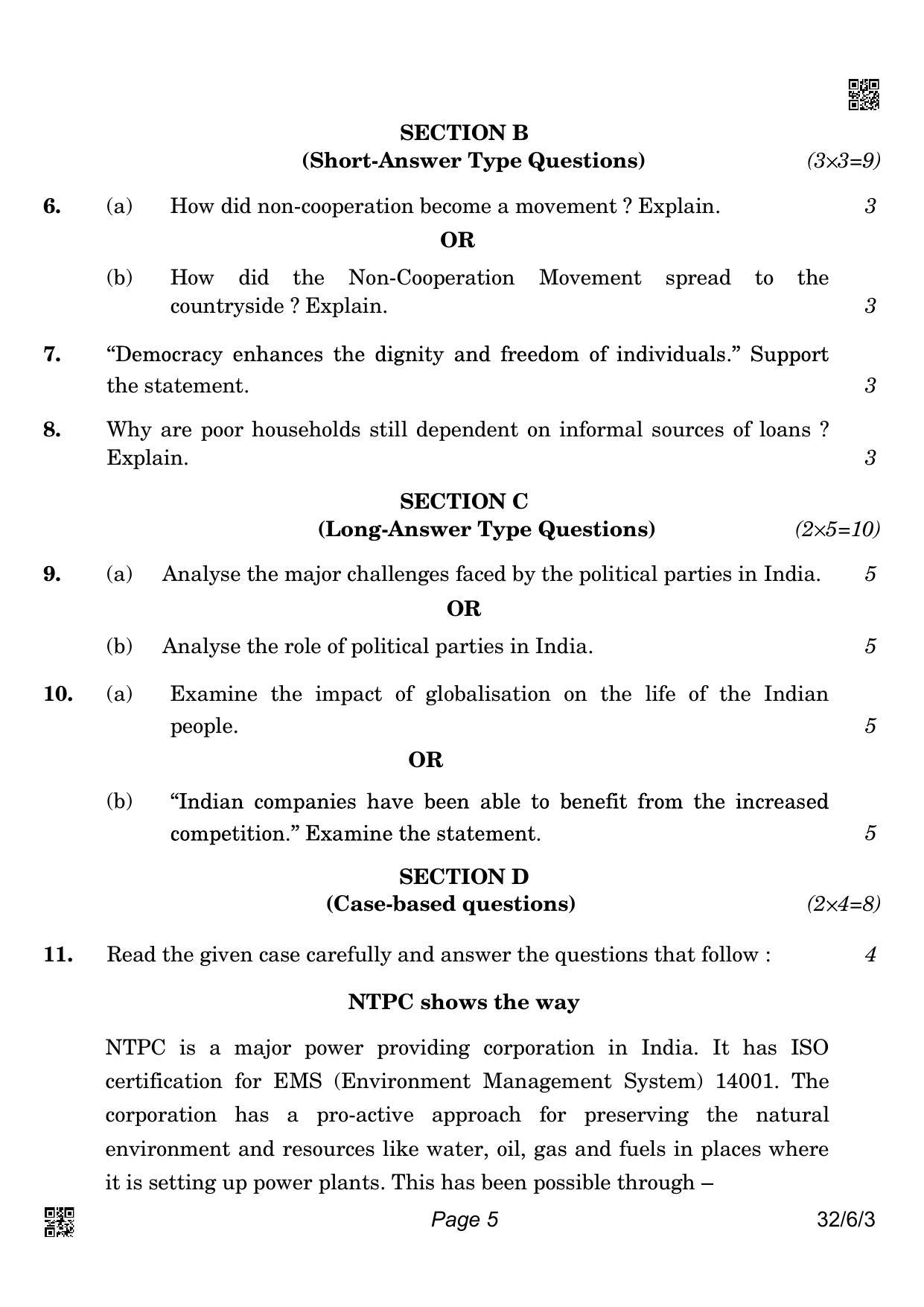 CBSE Class 10 32-6-3_Social Science 2022 Compartment Question Paper - Page 5