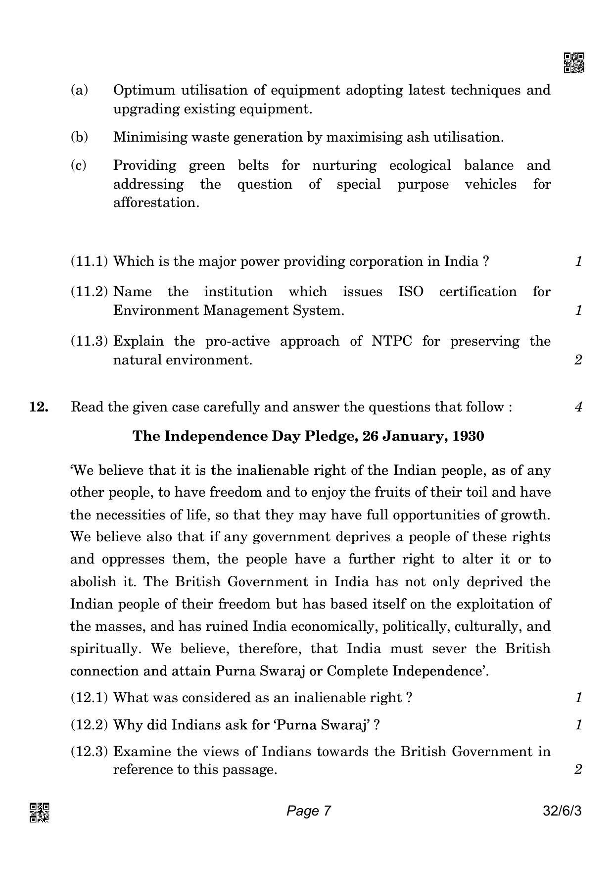 CBSE Class 10 32-6-3_Social Science 2022 Compartment Question Paper - Page 7