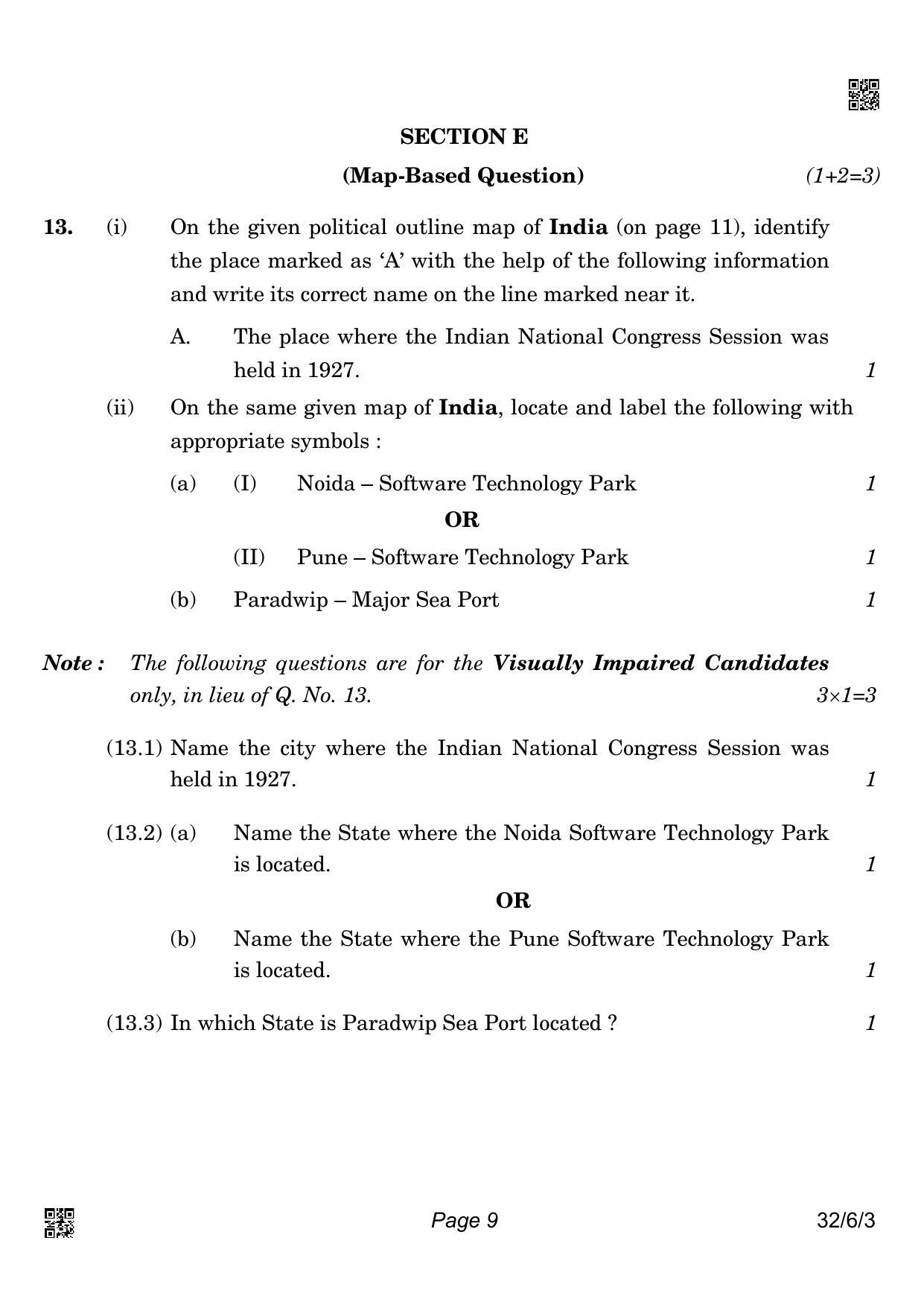 CBSE Class 10 32-6-3_Social Science 2022 Compartment Question Paper - Page 9