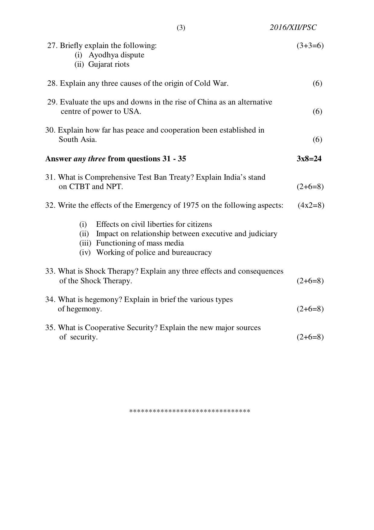 Nagaland Board Class 12 POLITICAL SCIENCE 2016 Question Papers - Page 3