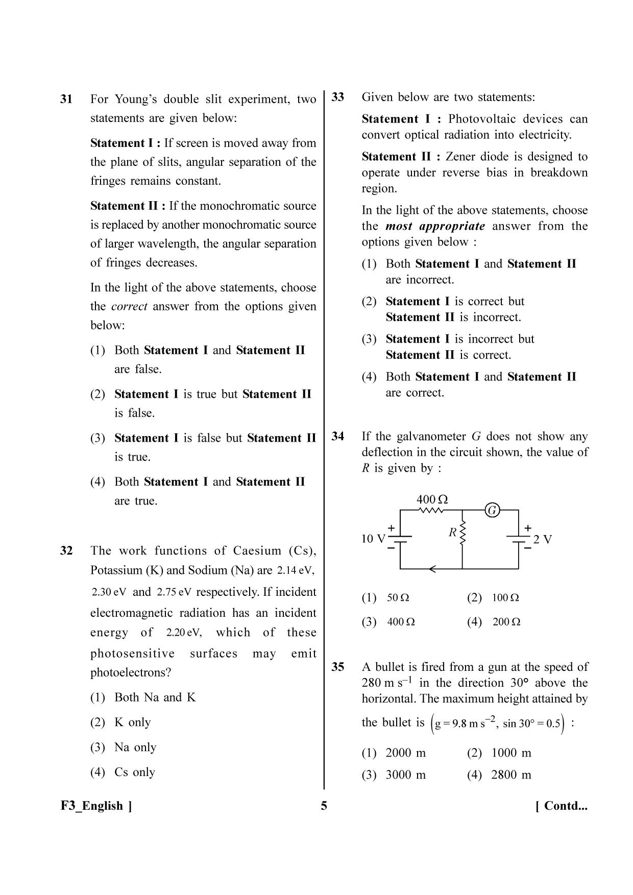 NEET 2023 F3 Question Paper - Page 5