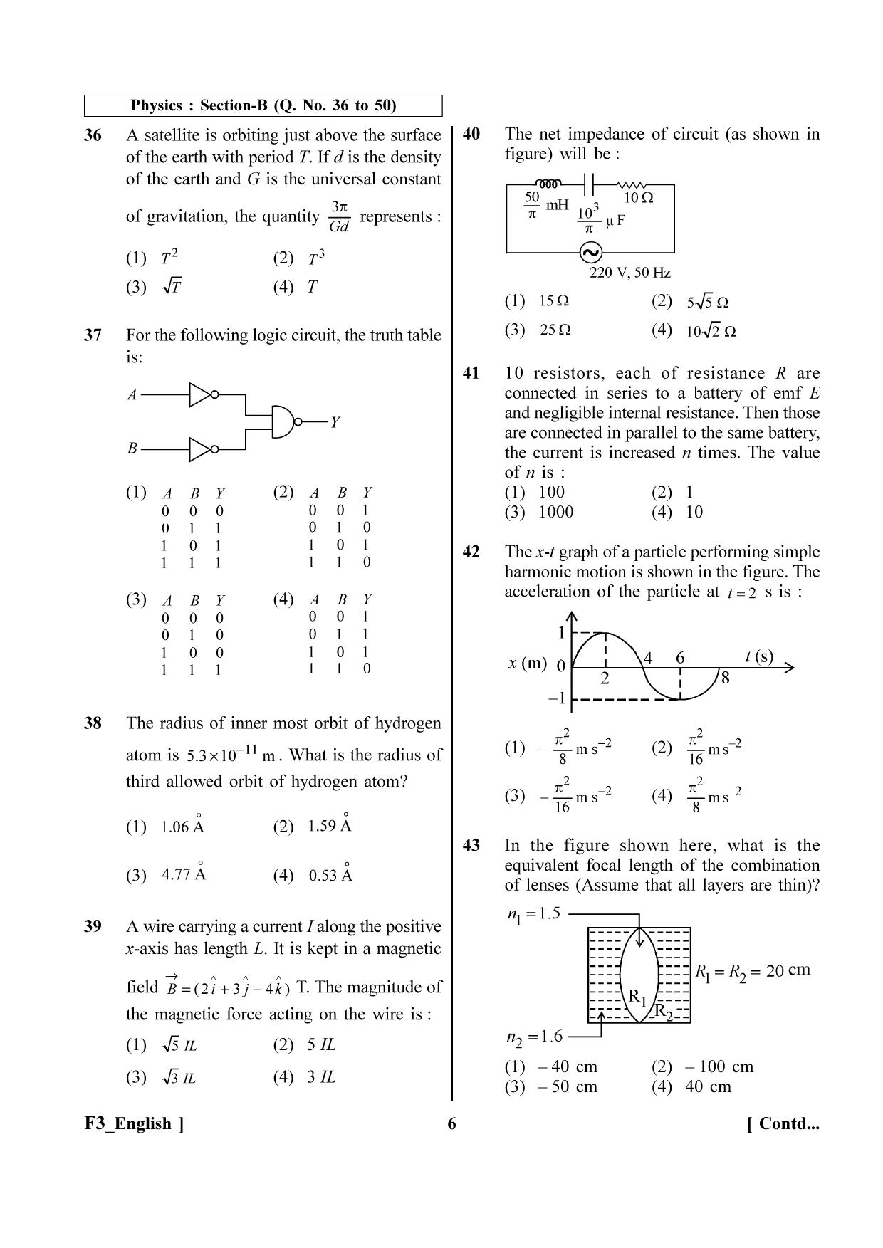 NEET 2023 F3 Question Paper - Page 6