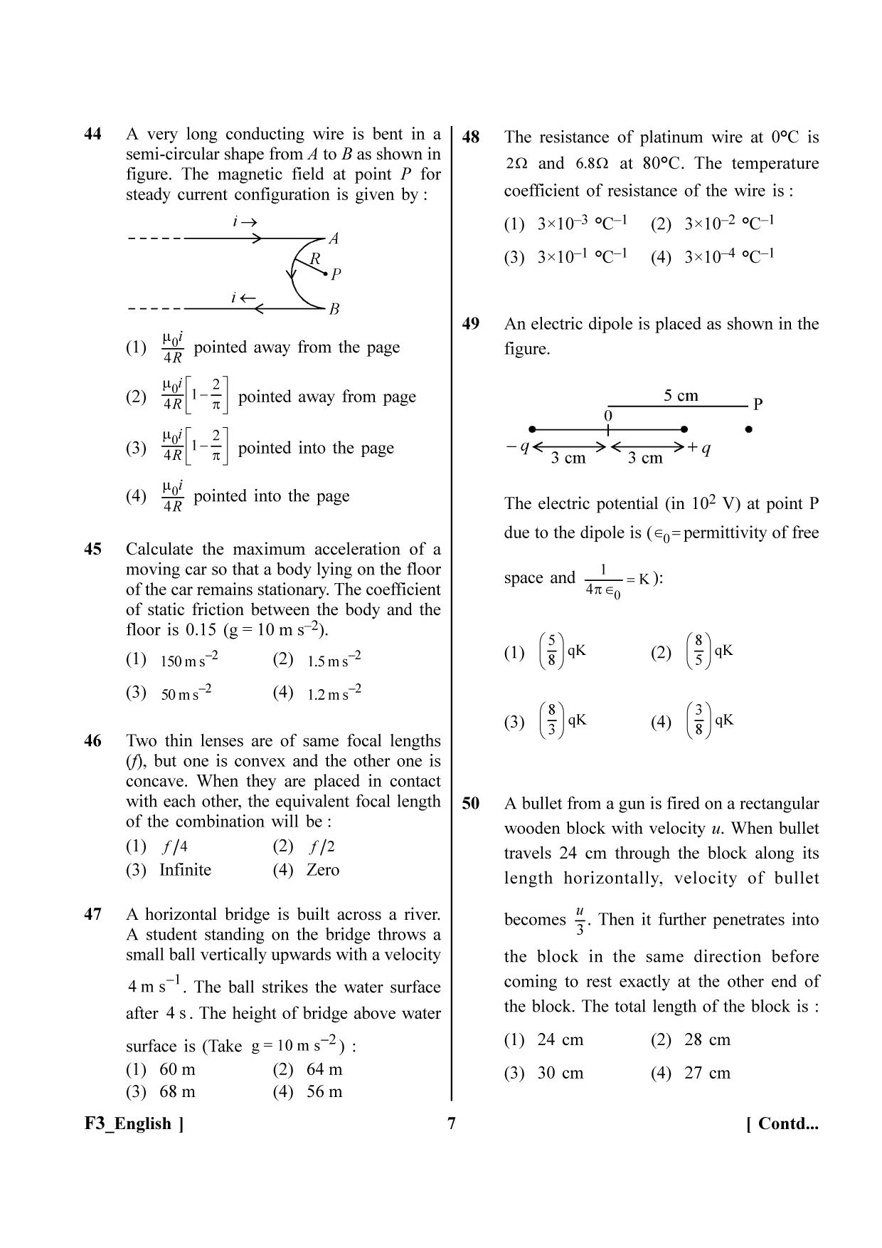 NEET 2023 F3 Question Paper - Page 7