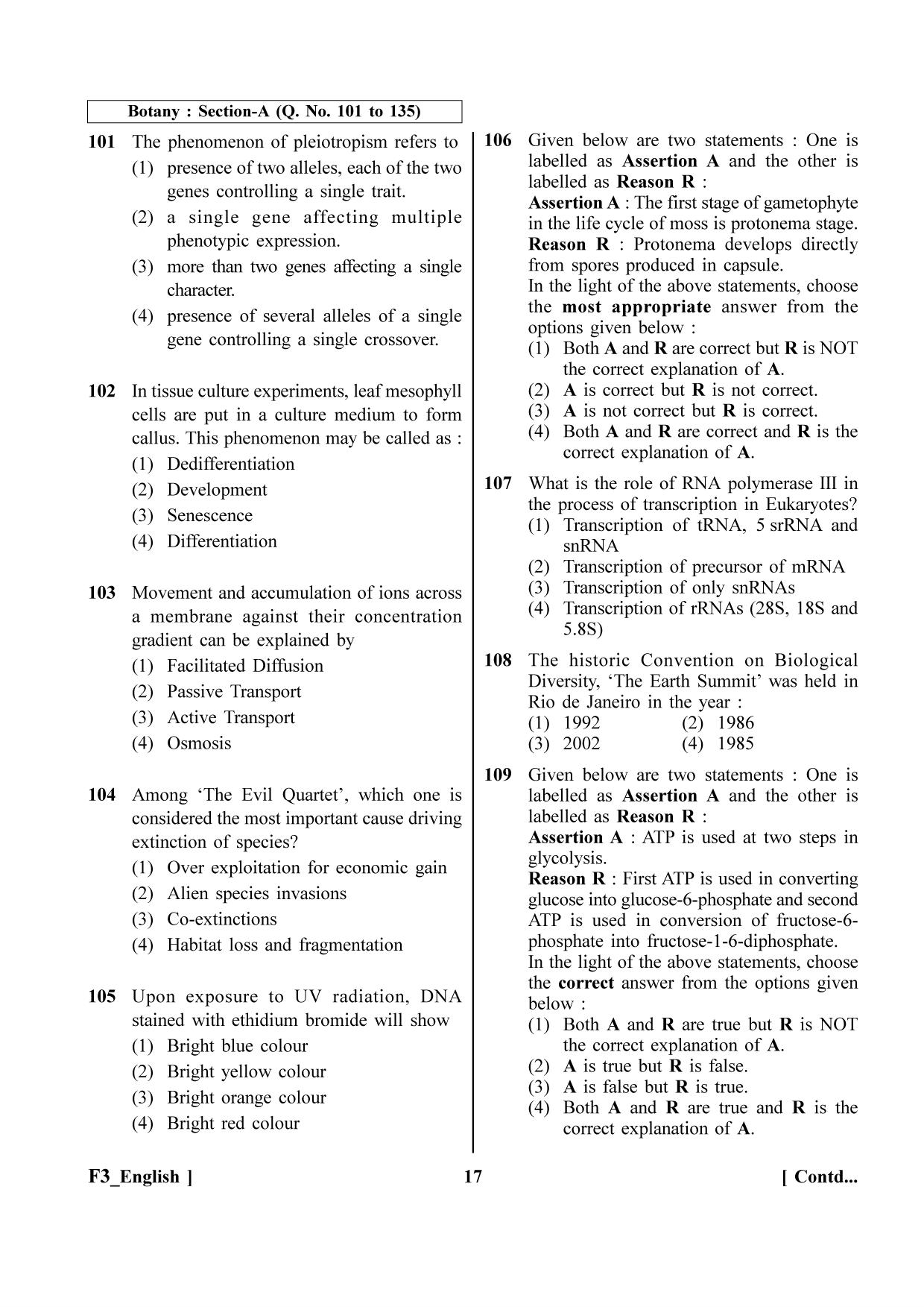 NEET 2023 F3 Question Paper - Page 17