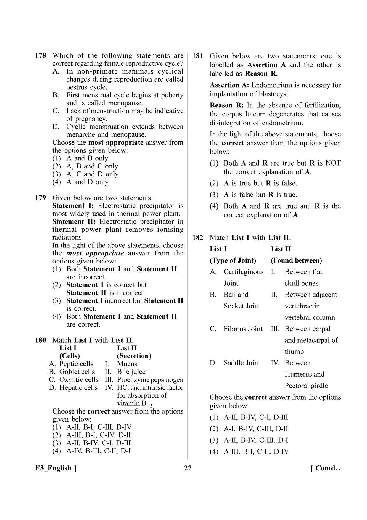 NEET 2023 F3 Question Paper - Page 27
