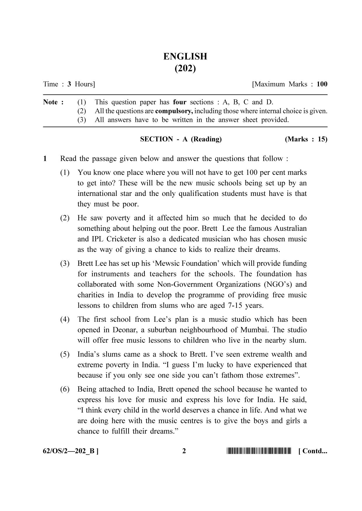 NIOS October 2021 Class 10 English Question Paper - Page 10