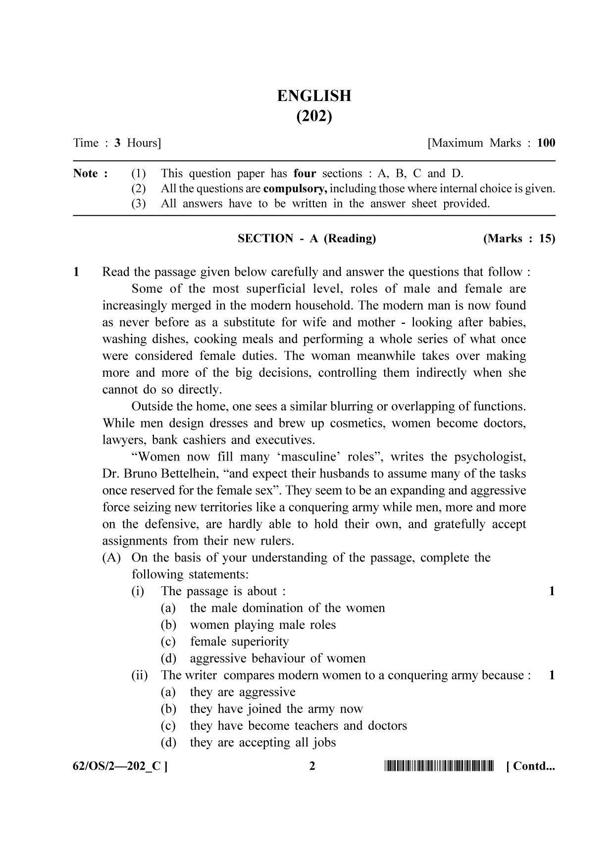 NIOS October 2021 Class 10 English Question Paper - Page 18