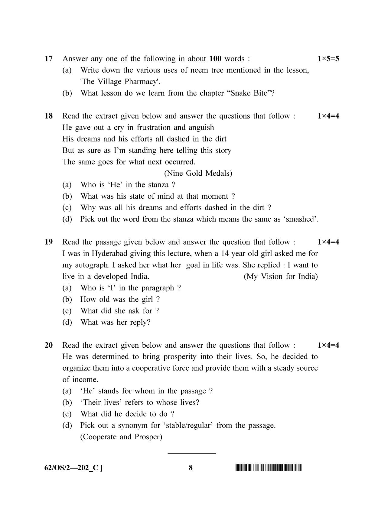 NIOS October 2021 Class 10 English Question Paper - Page 24