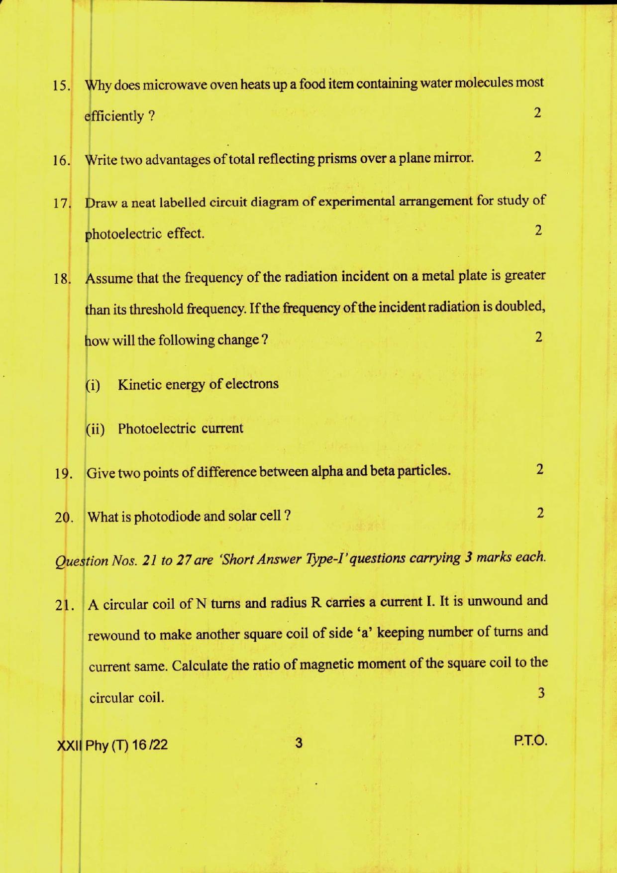 COHSEM 12th Question Papers 2022 Physics - Page 3