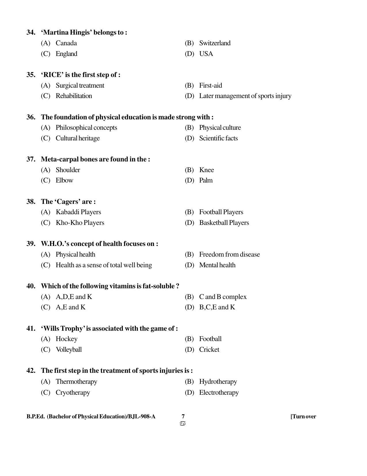 PU CET PG 2016 Question Paper Part II (SET A) - Page 6
