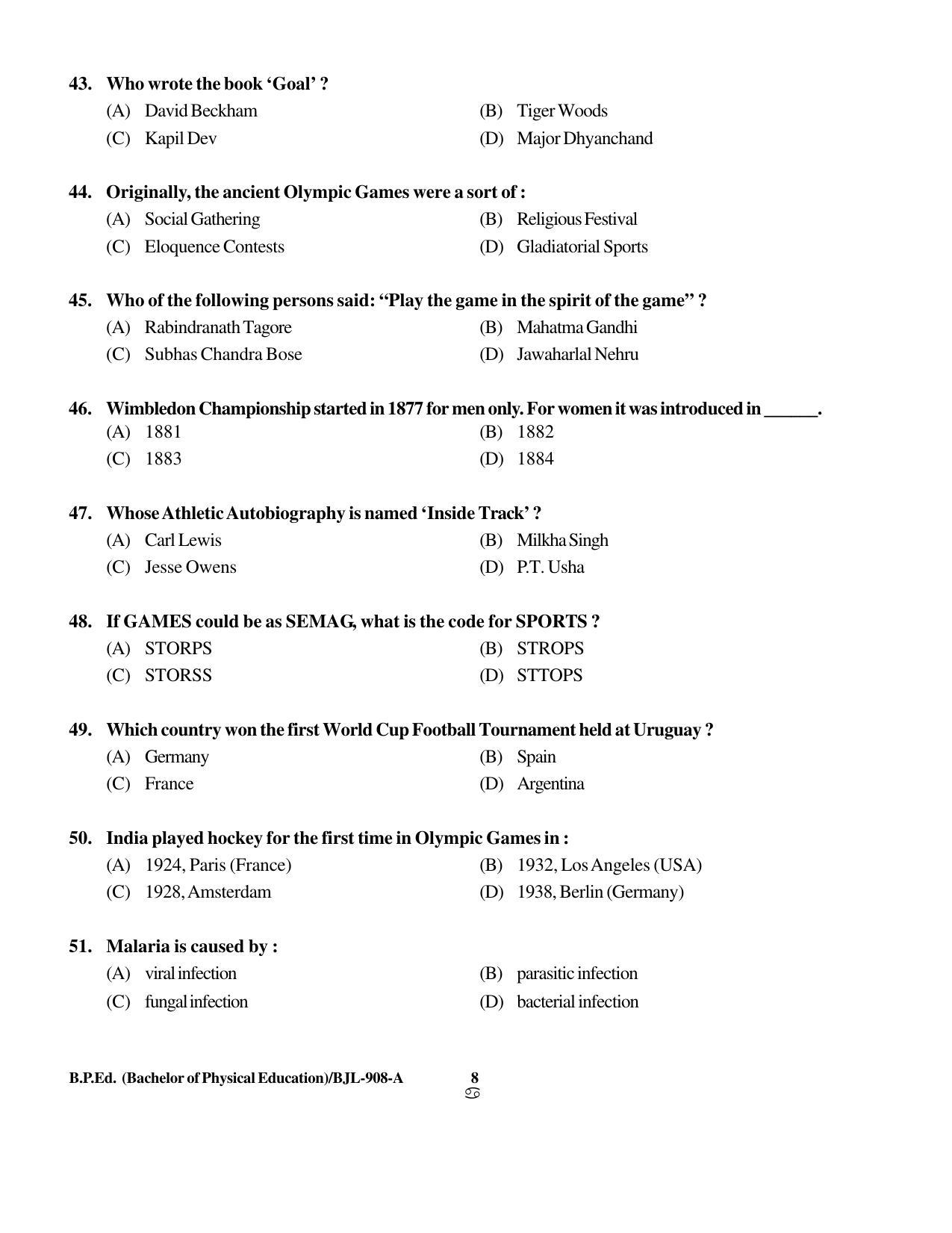 PU CET PG 2016 Question Paper Part II (SET A) - Page 7