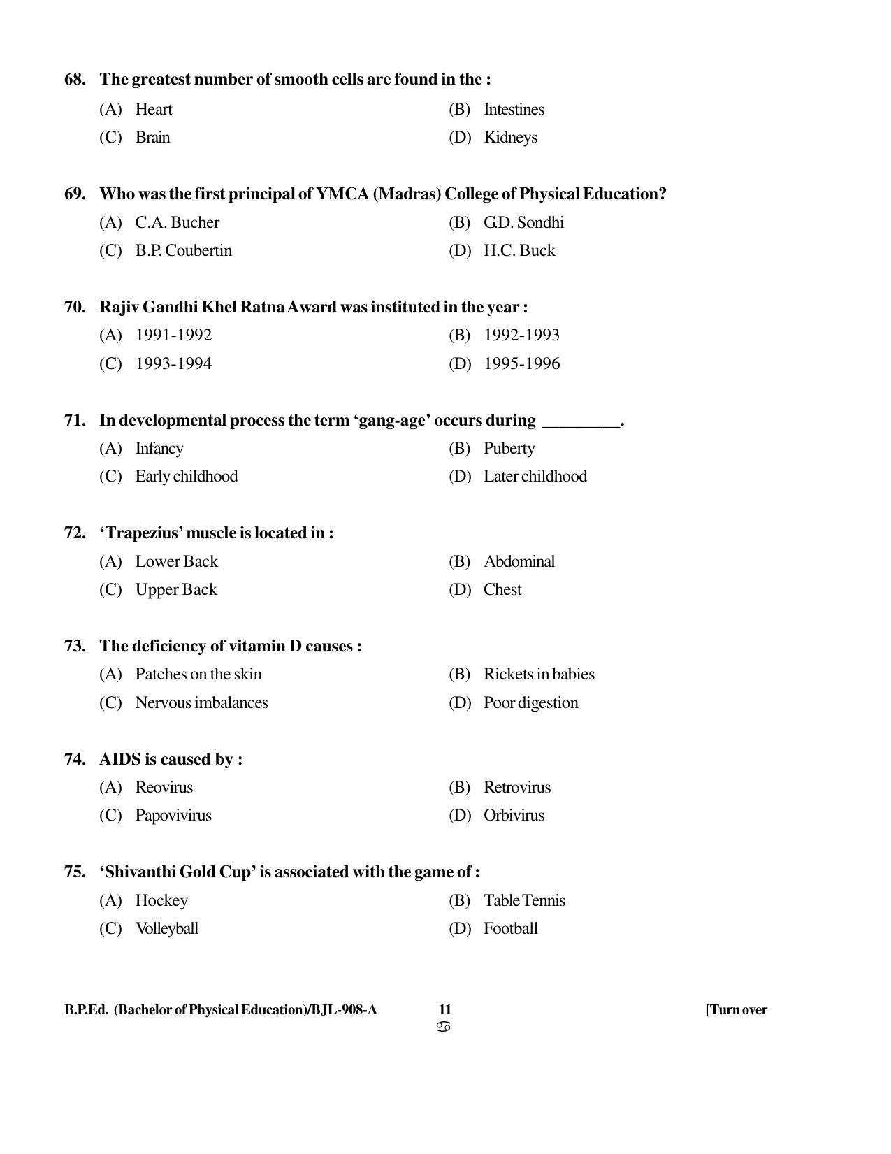 PU CET PG 2016 Question Paper Part II (SET A) - Page 10