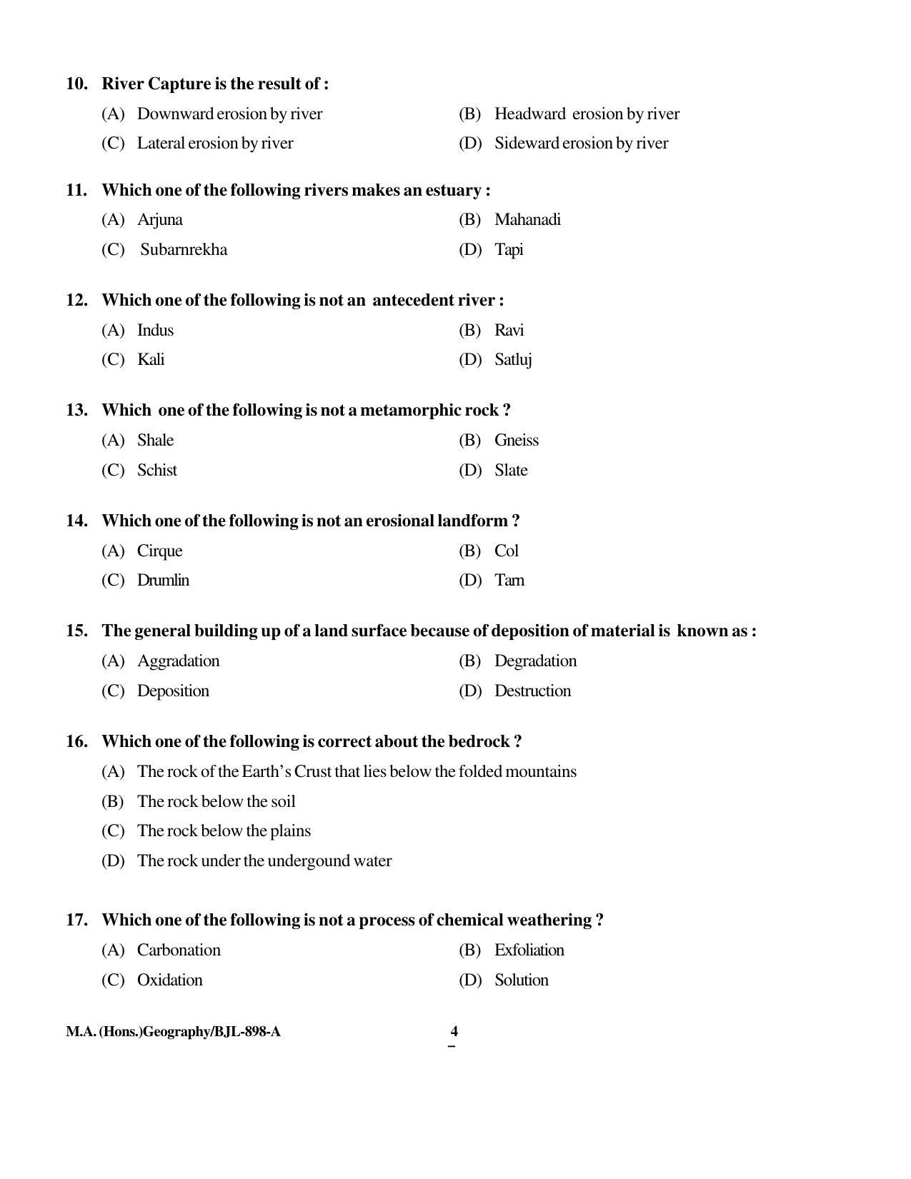 PU CET PG 2016 Question Paper Part II (SET A) - Page 15