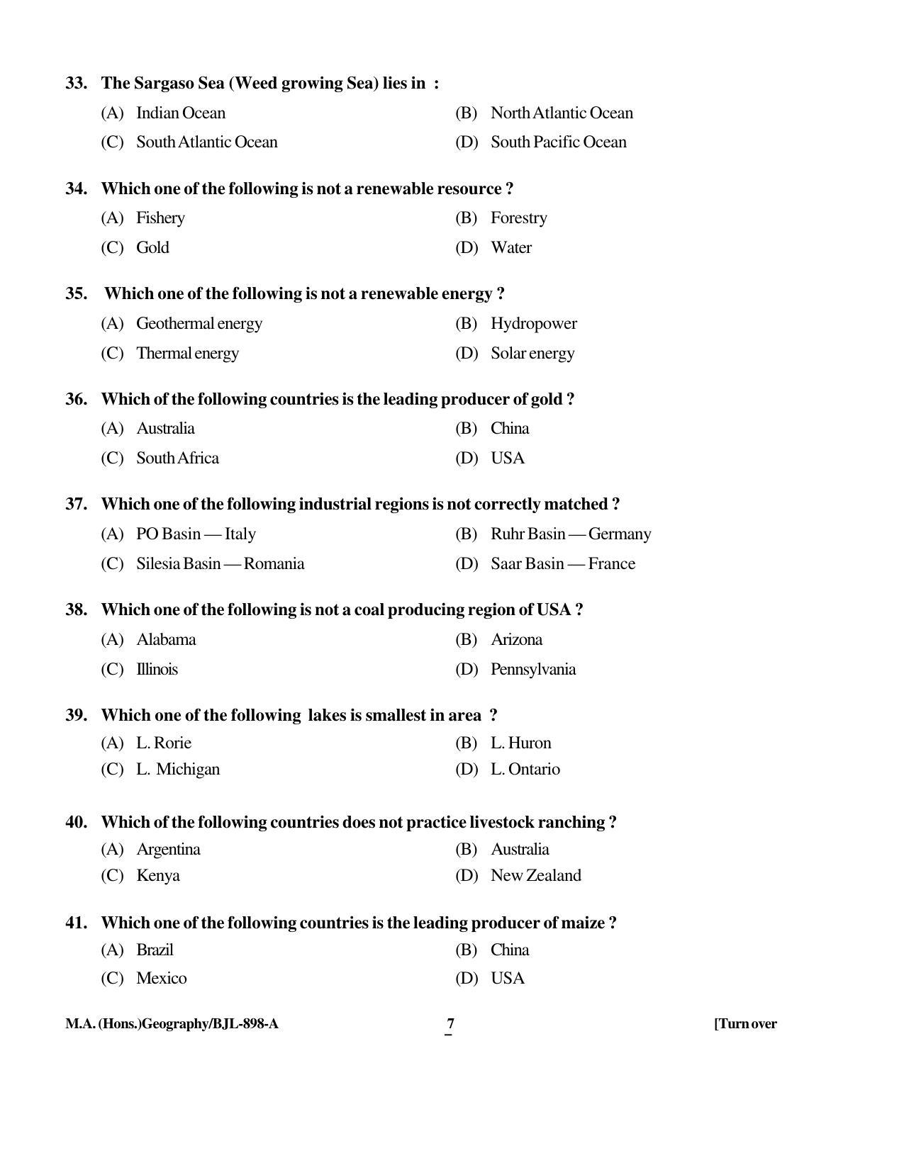 PU CET PG 2016 Question Paper Part II (SET A) - Page 18