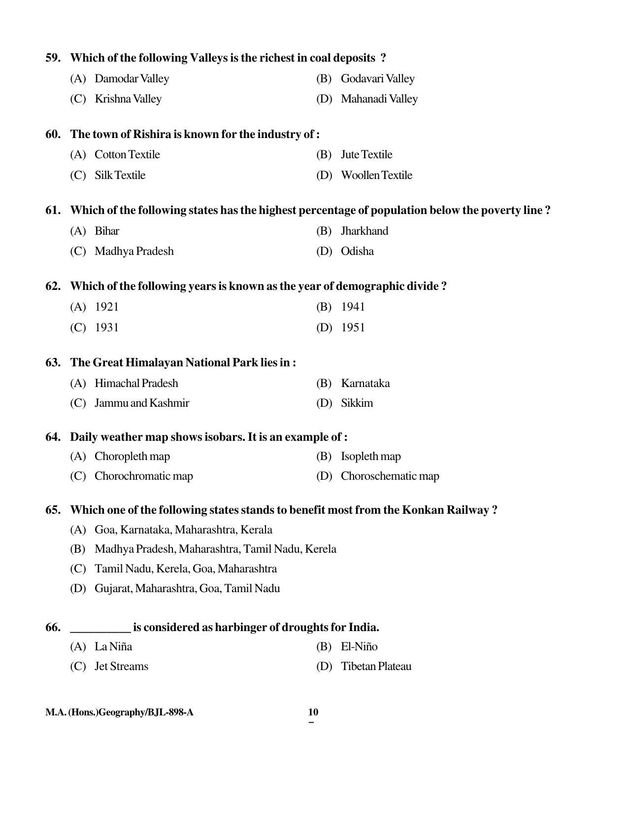 PU CET PG 2016 Question Paper Part II (SET A) - Page 21