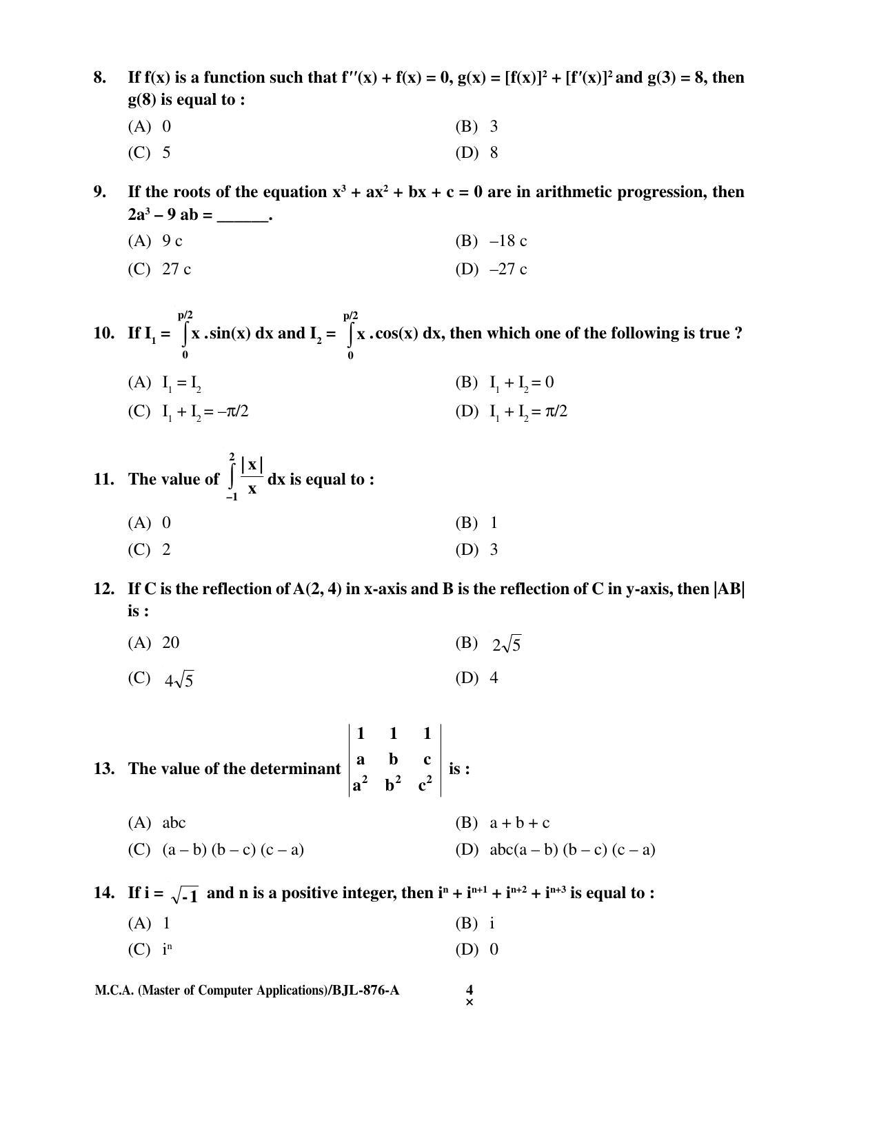PU CET PG 2016 Question Paper Part II (SET A) - Page 27