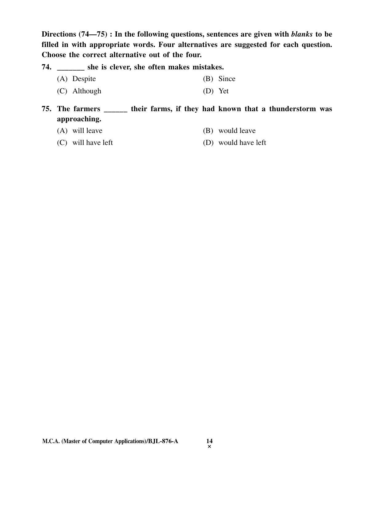 PU CET PG 2016 Question Paper Part II (SET A) - Page 37
