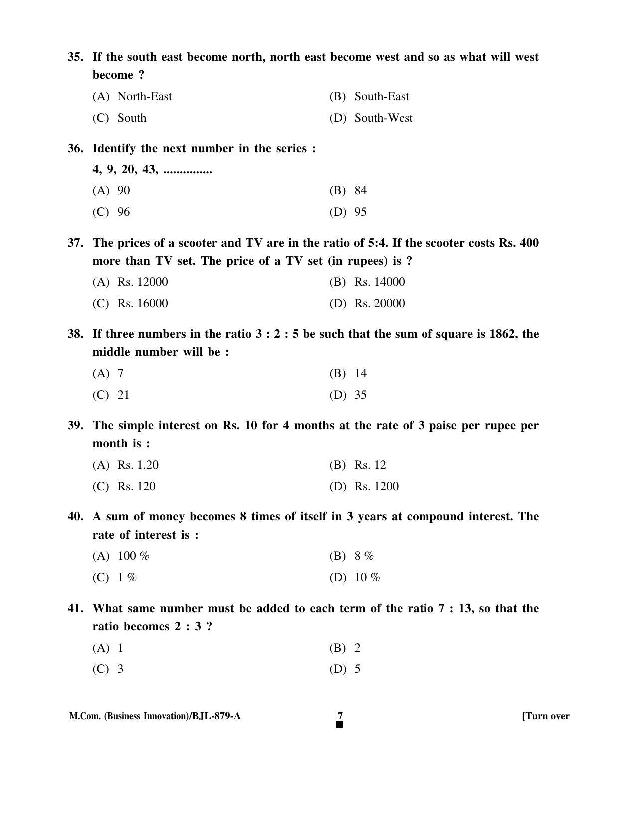 PU CET PG 2016 Question Paper Part II (SET A) - Page 46