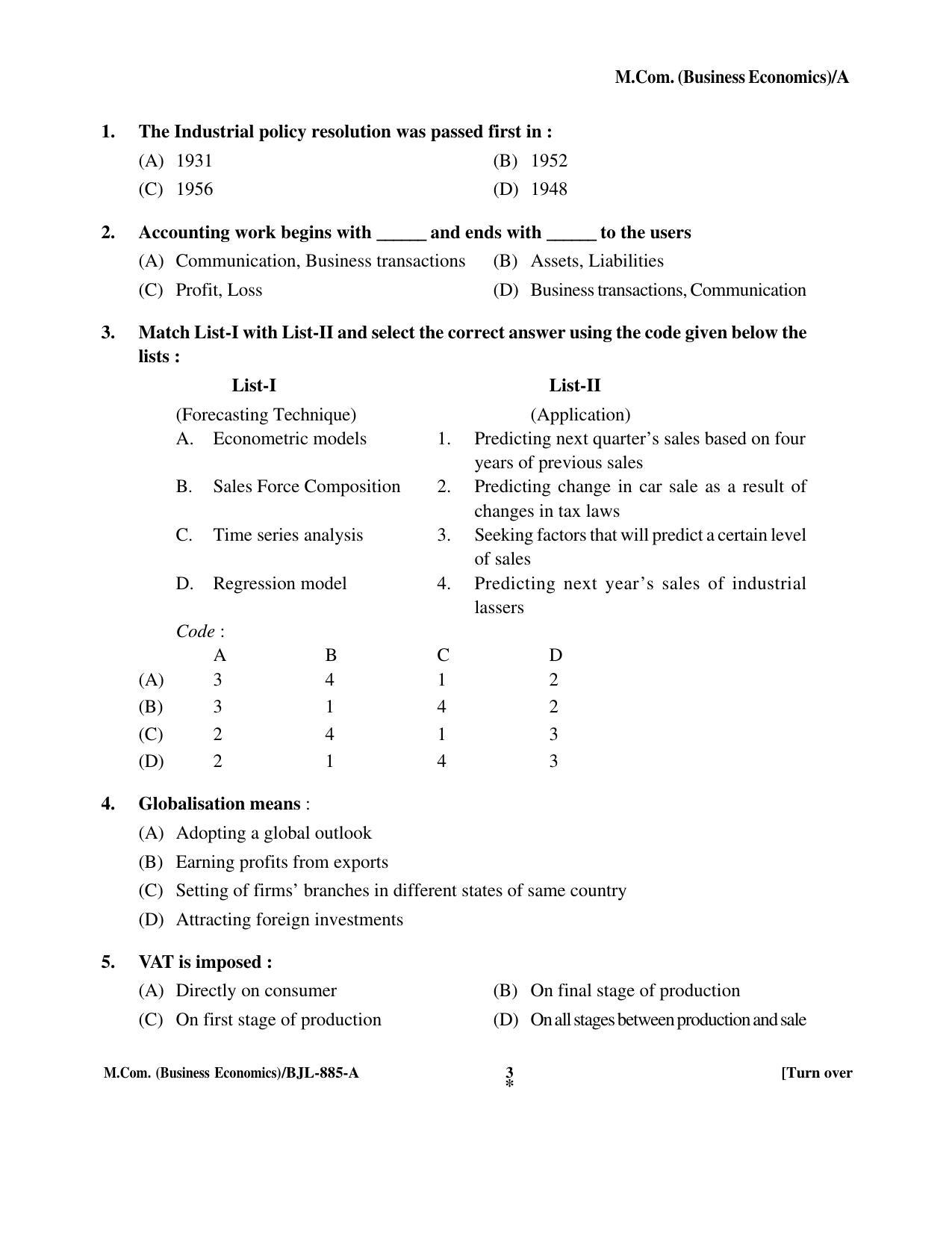 PU CET PG 2016 Question Paper Part II (SET A) - Page 53