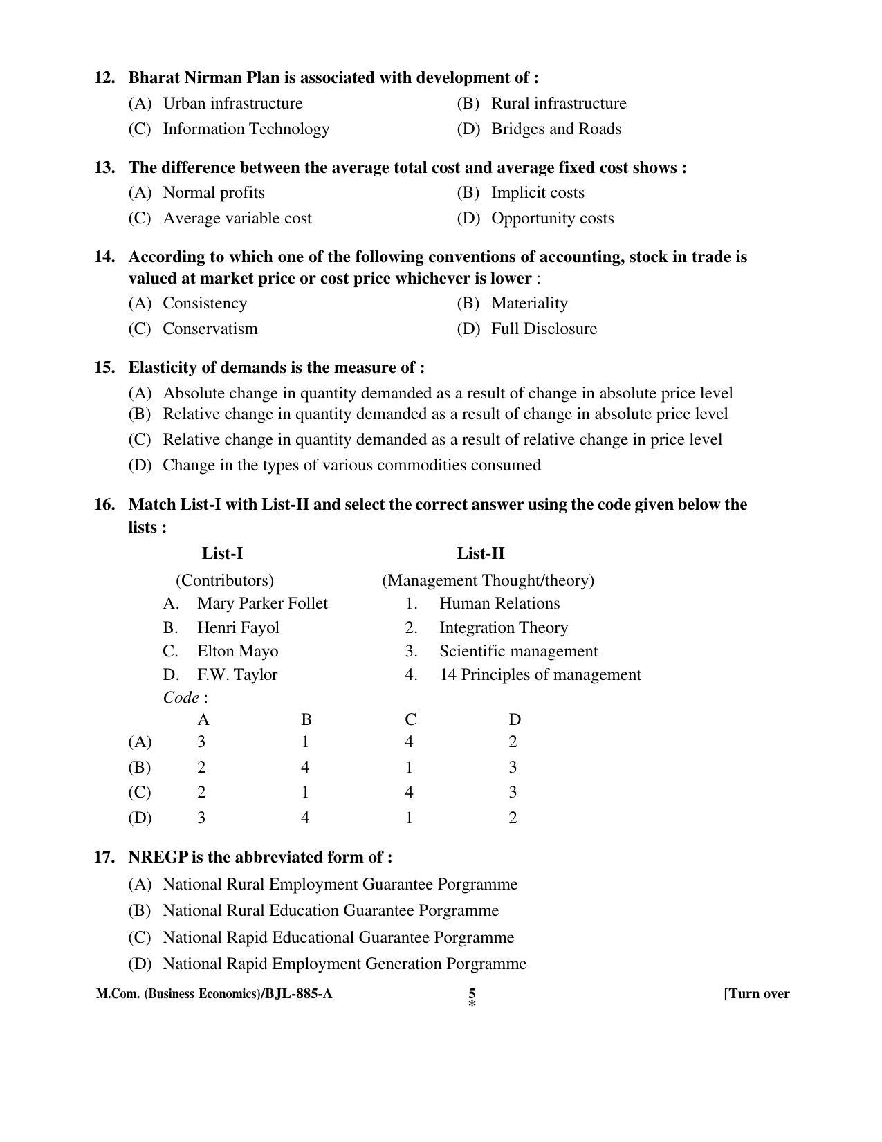 PU CET PG 2016 Question Paper Part II (SET A) - Page 55