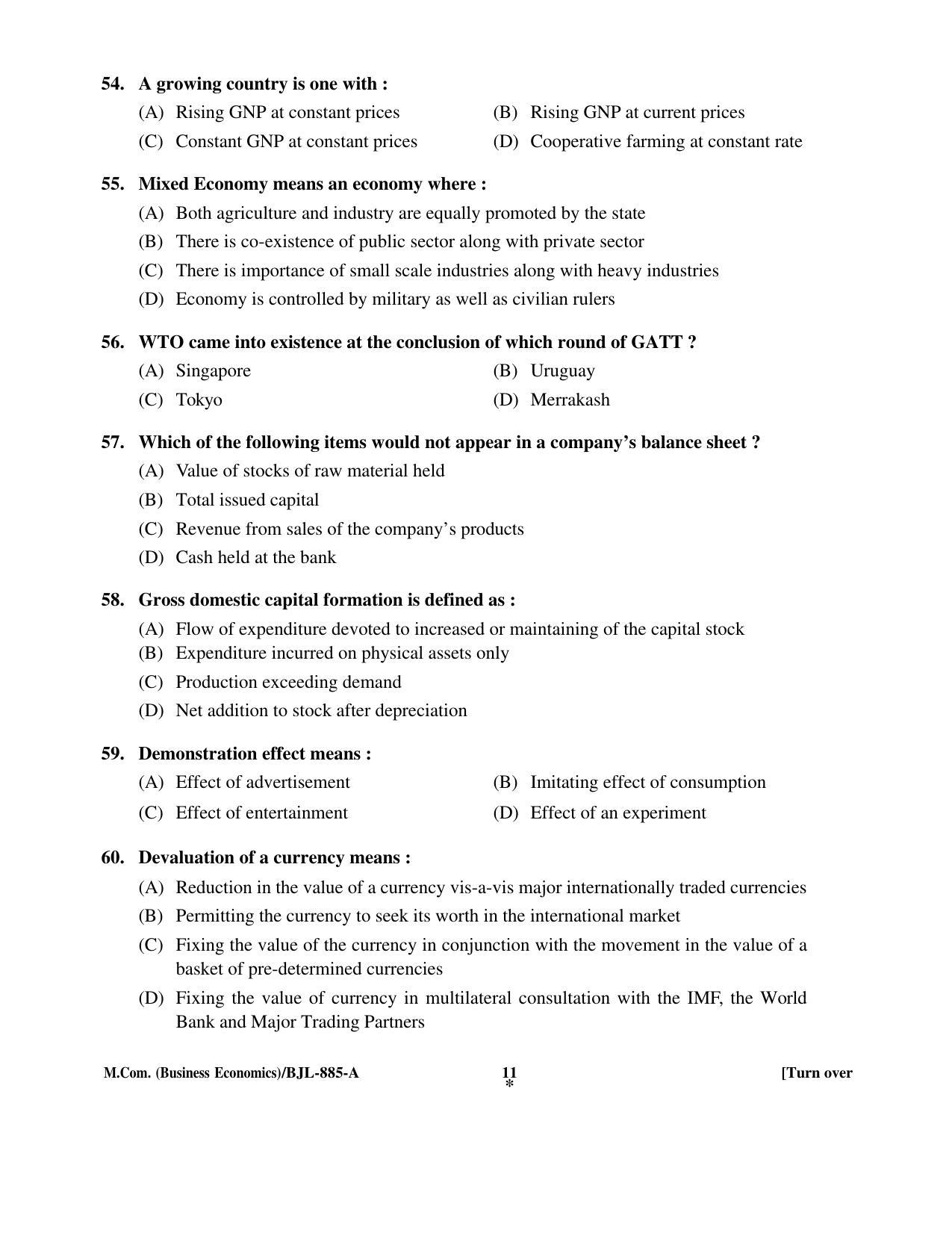 PU CET PG 2016 Question Paper Part II (SET A) - Page 61