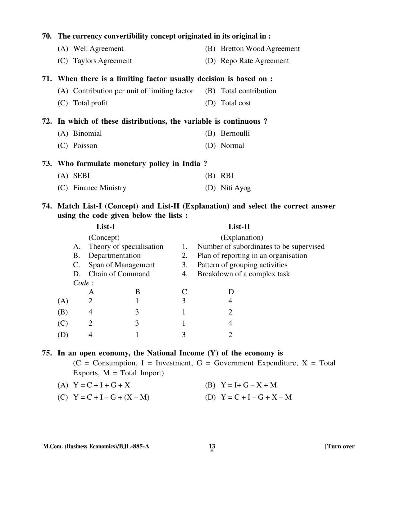 PU CET PG 2016 Question Paper Part II (SET A) - Page 63