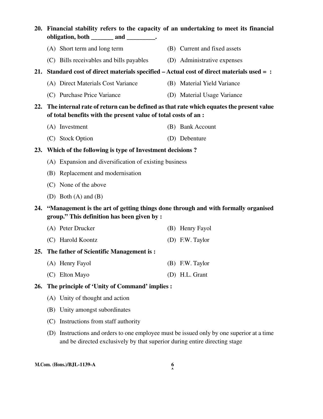 PU CET PG 2016 Question Paper Part II (SET A) - Page 72