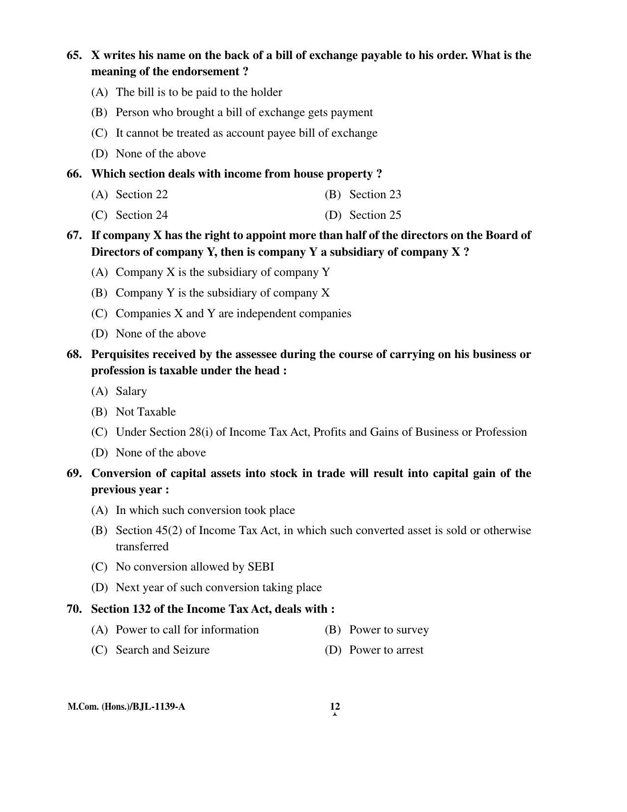 PU CET PG 2016 Question Paper Part II (SET A) - Page 78