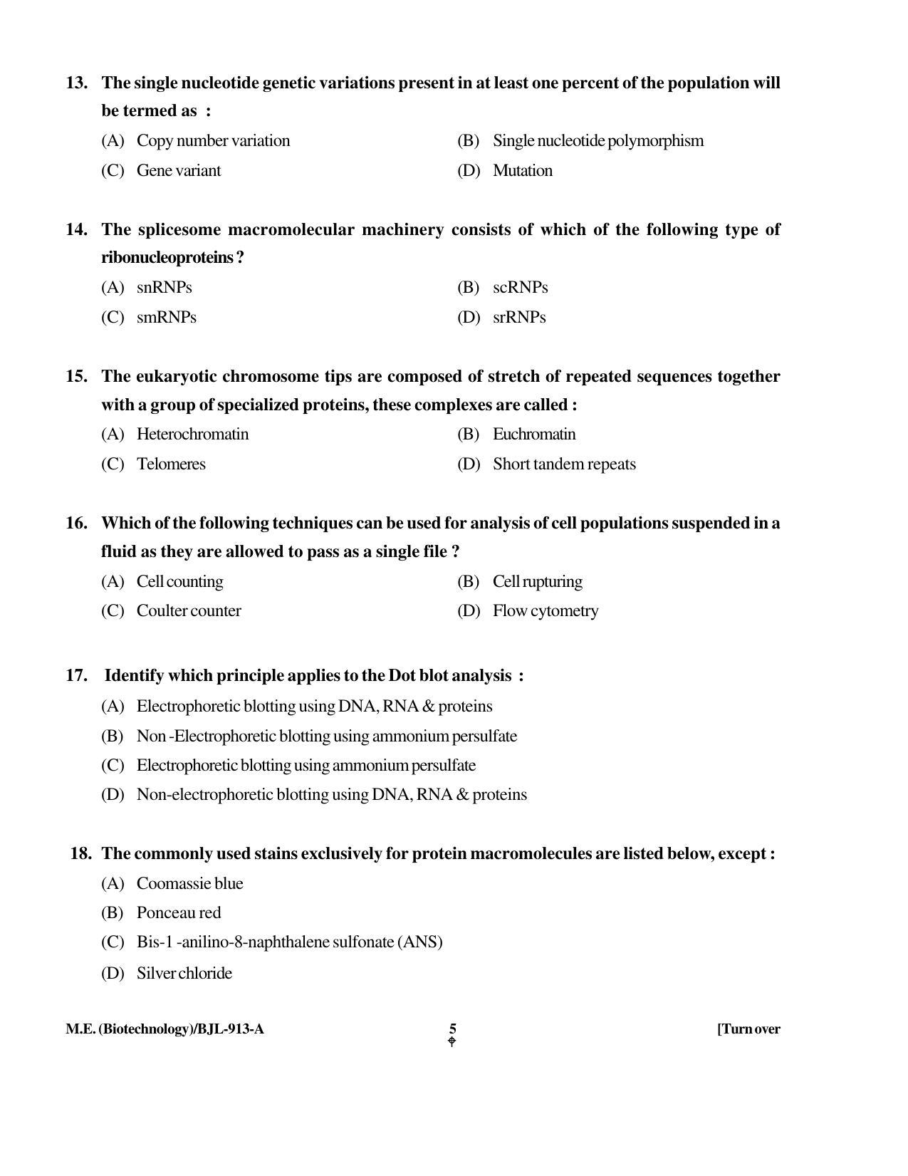 PU CET PG 2016 Question Paper Part II (SET A) - Page 87