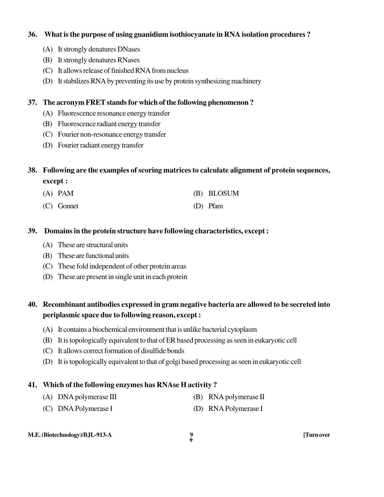 PU CET PG 2016 Question Paper Part II (SET A) - Page 91