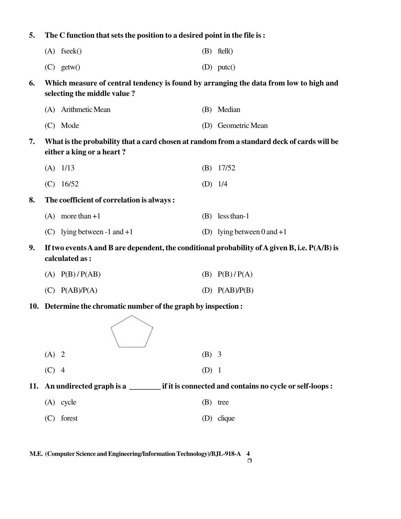 PU CET PG 2016 Question Paper Part II (SET A) - Page 133