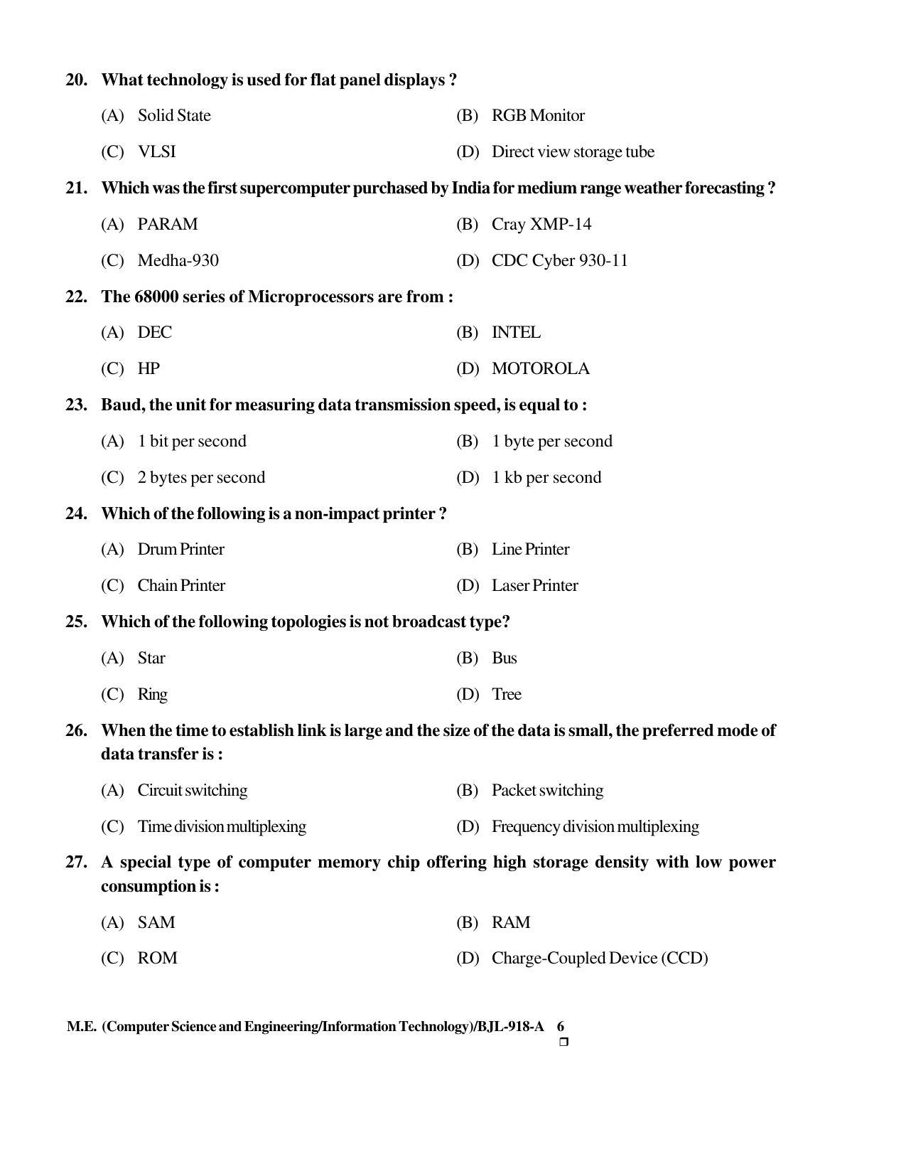 PU CET PG 2016 Question Paper Part II (SET A) - Page 135