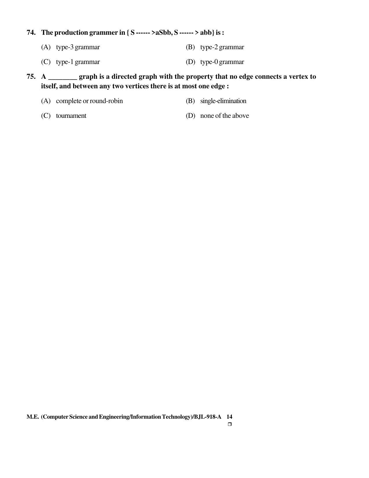 PU CET PG 2016 Question Paper Part II (SET A) - Page 143