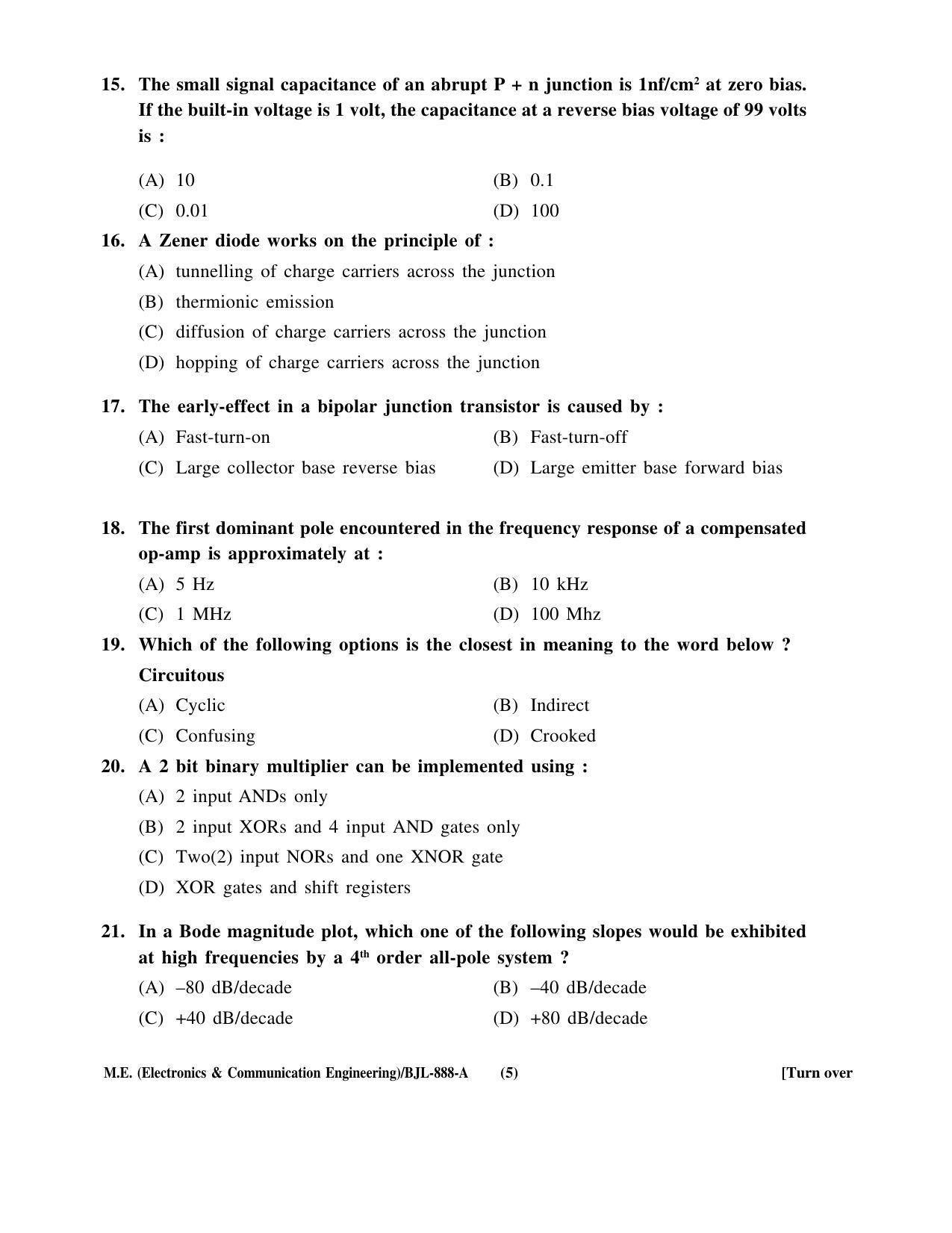PU CET PG 2016 Question Paper Part II (SET A) - Page 150
