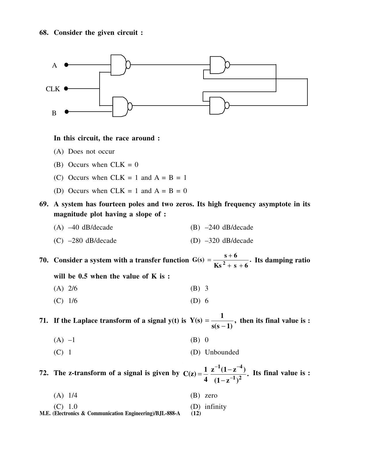 PU CET PG 2016 Question Paper Part II (SET A) - Page 157