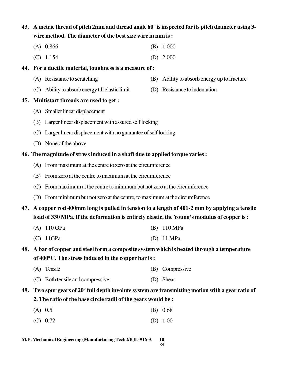 PU CET PG 2016 Question Paper Part II (SET A) - Page 213