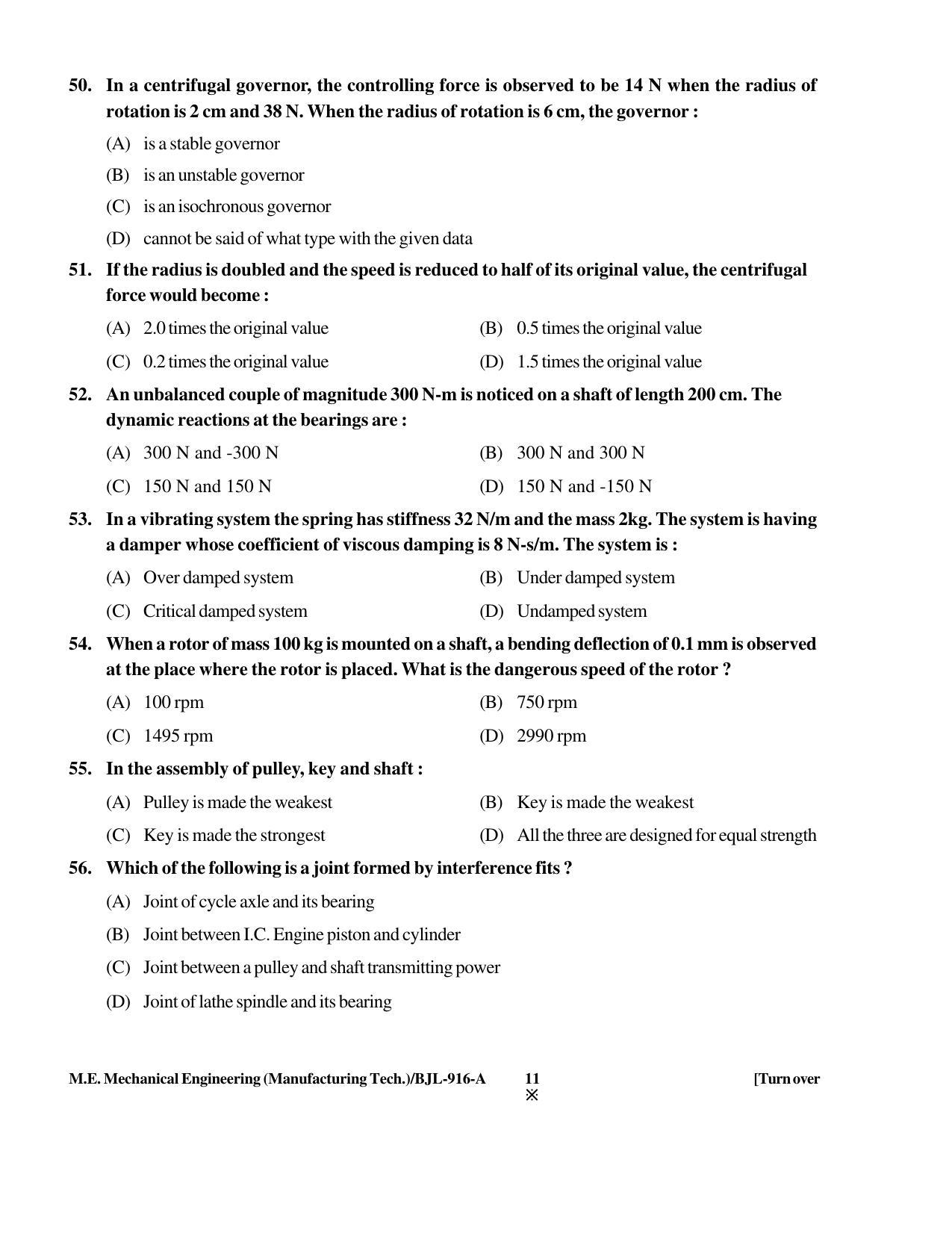 PU CET PG 2016 Question Paper Part II (SET A) - Page 214