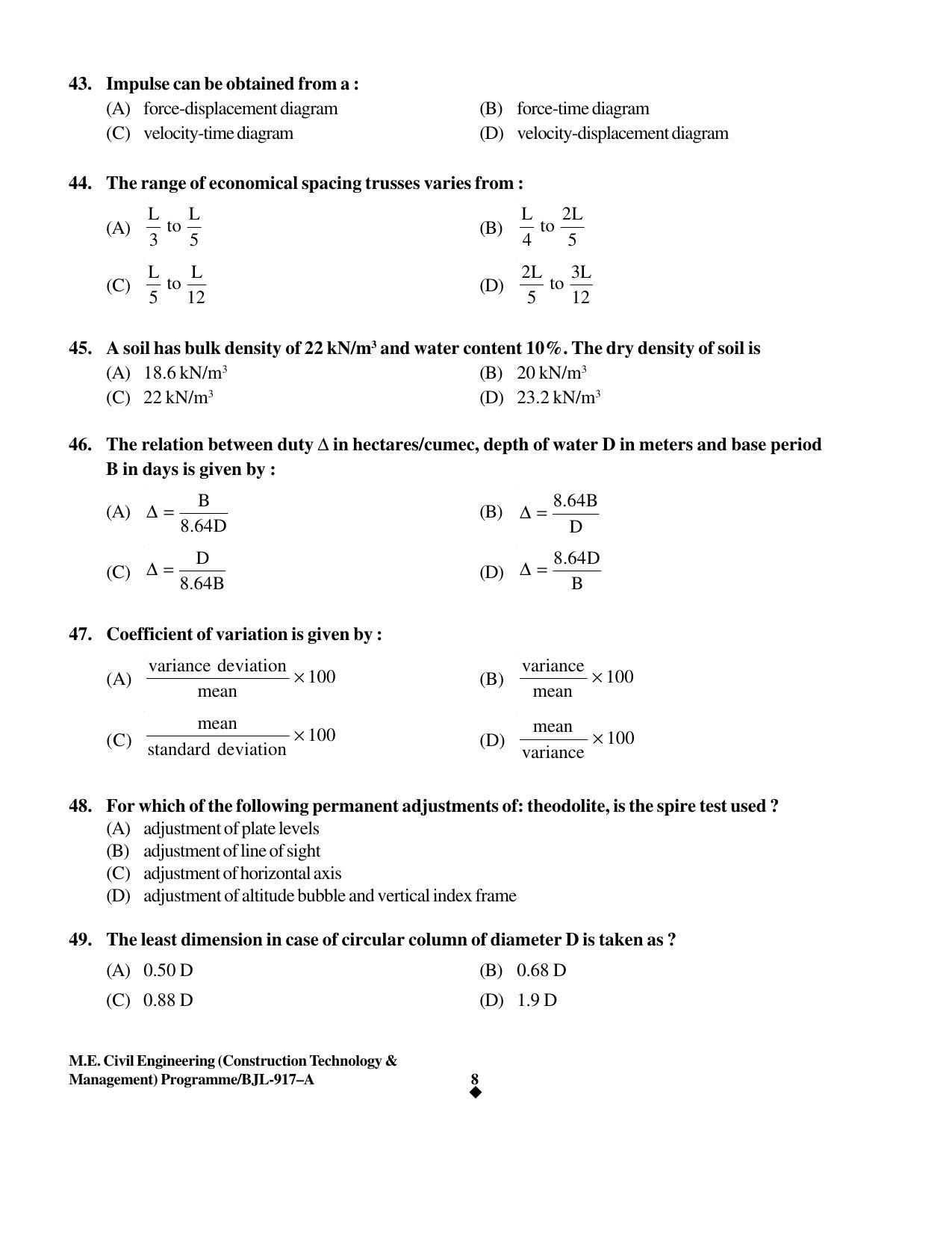 PU CET PG 2016 Question Paper Part II (SET A) - Page 227