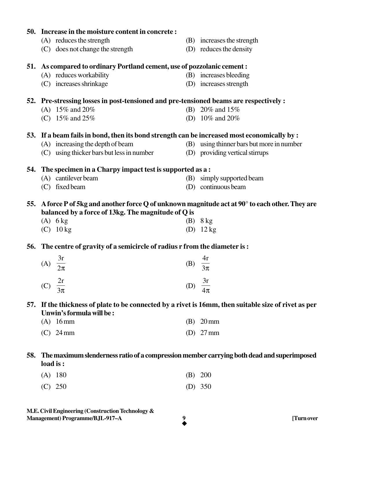 PU CET PG 2016 Question Paper Part II (SET A) - Page 228