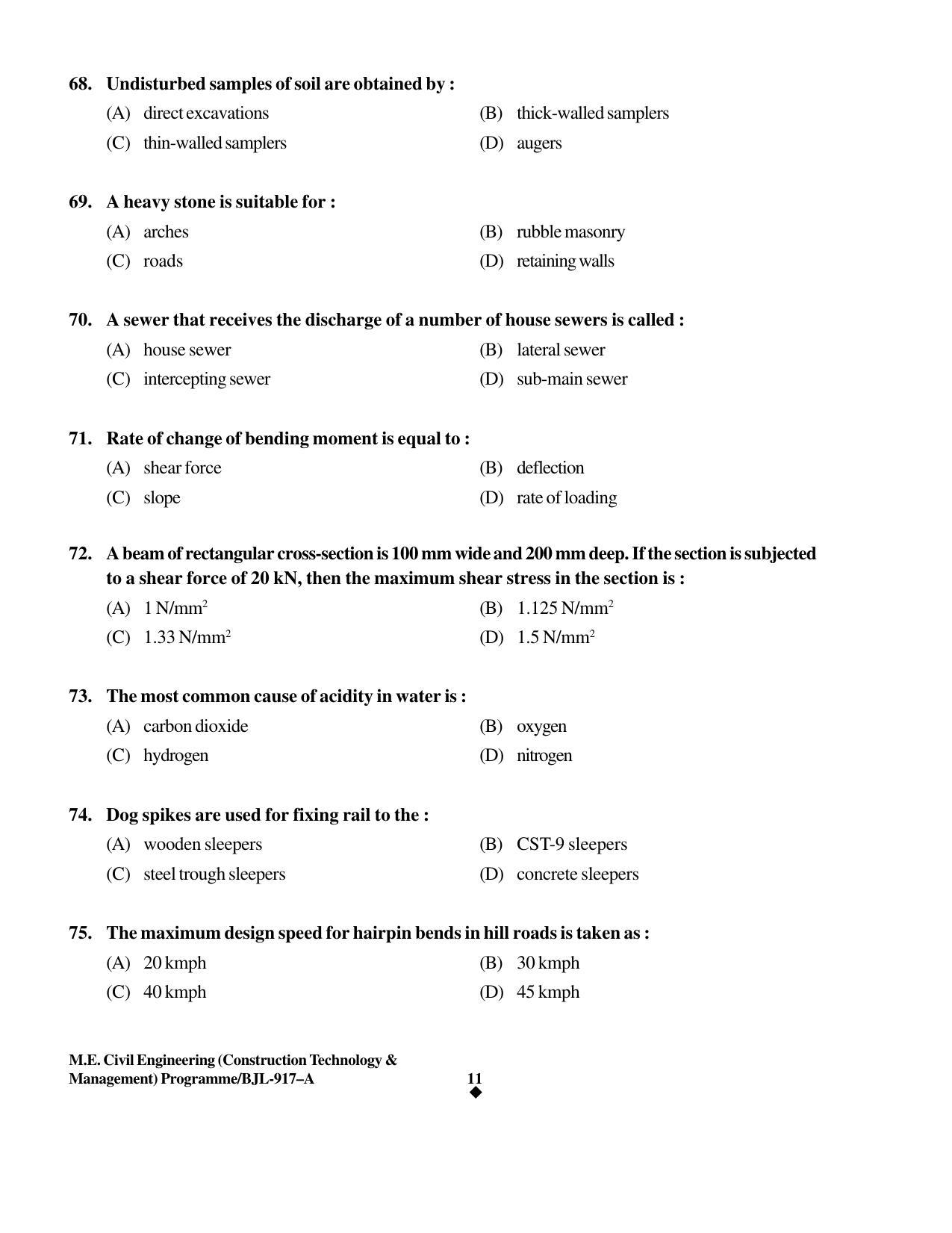 PU CET PG 2016 Question Paper Part II (SET A) - Page 230